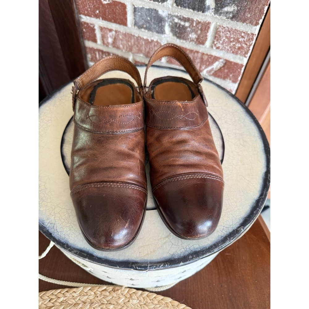 Ariat ATS Cap-Toe Mules Womens Size 8.5 B Brown Leather Slip-Ons Slides Clogs
